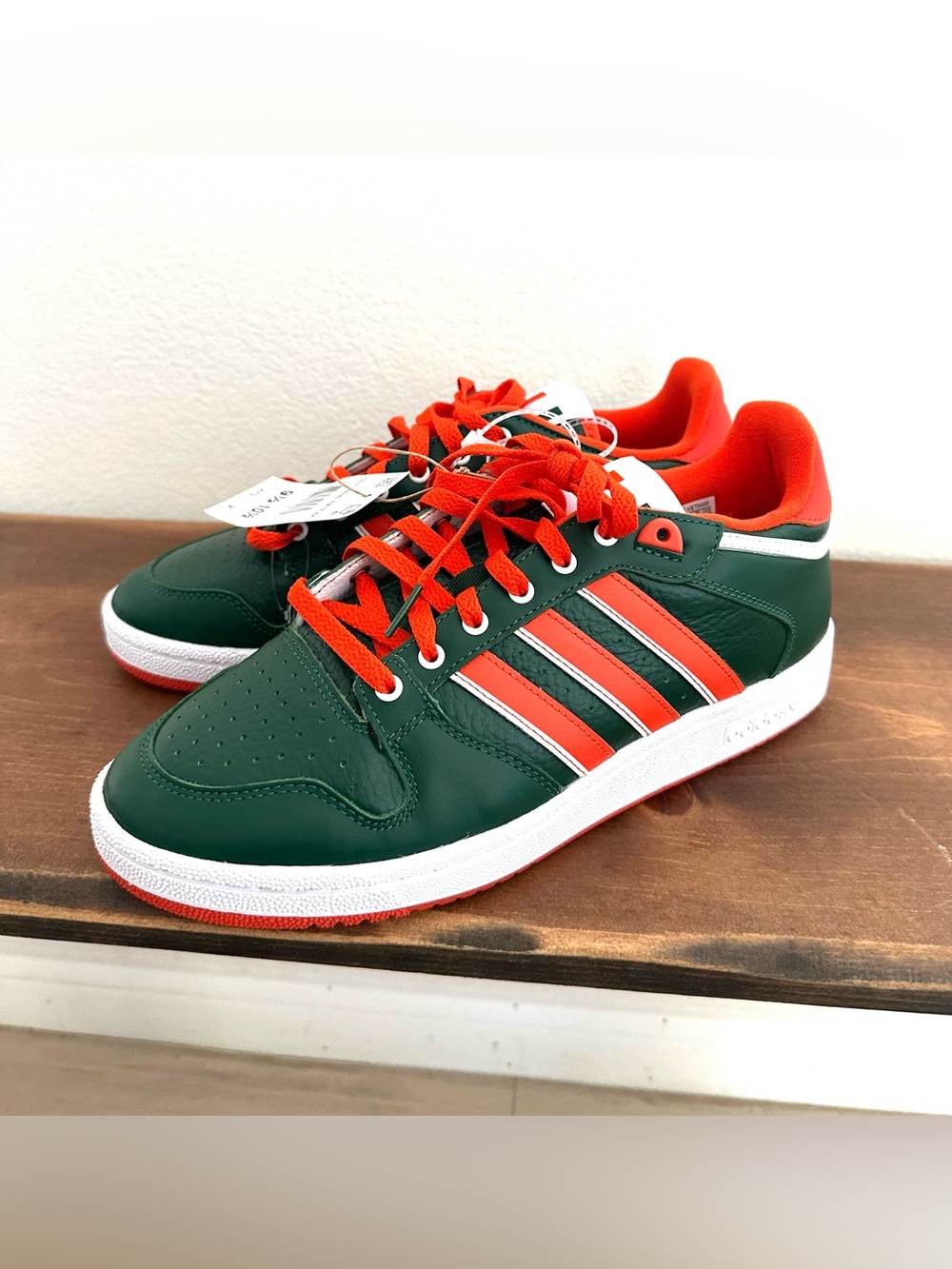 Adidas Centennial NCAA Miami Hurricanes Green Sneakers Size Mens 9.5 Women 10.5